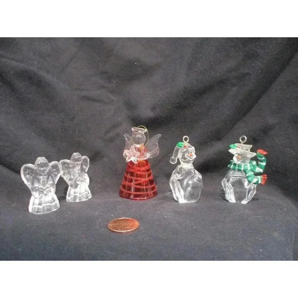 Acrylic Angel and snowman ornaments, Holiday décor,‎ Christmas Tree seasonal